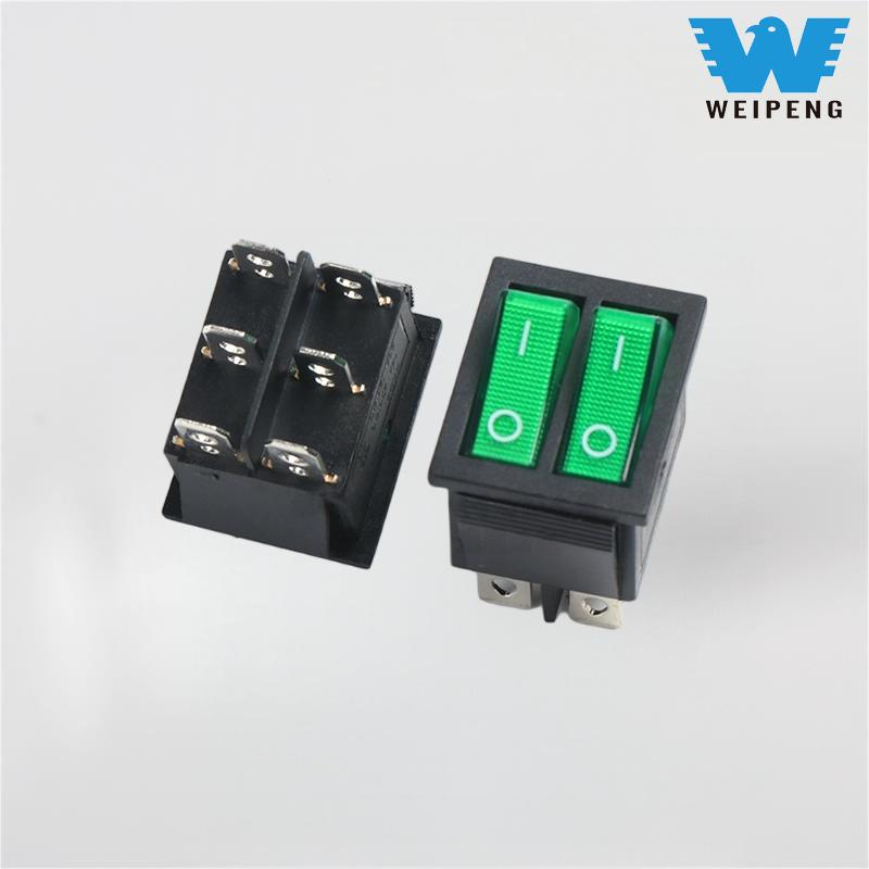 KCD4 Geminus-Pole II-Position VI-pin Rocker Switch viridi lux