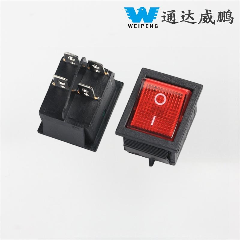 Kcd4 Rocker SWITCH 30A Quattuor Terminal cum luce