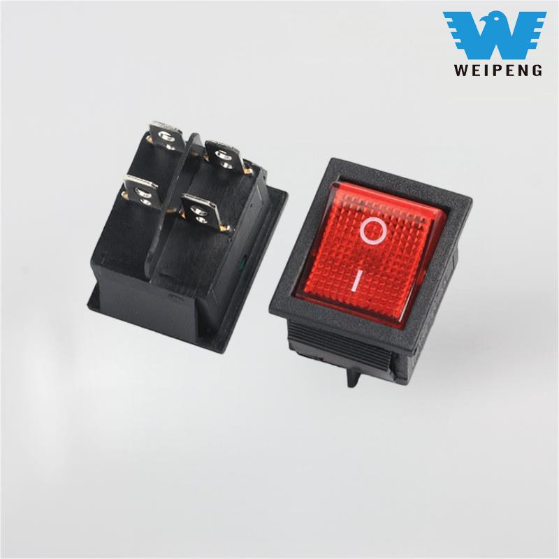 Rocker SWITCH Kcd4-201 Quattuor Pin Sex-pin Duo Position