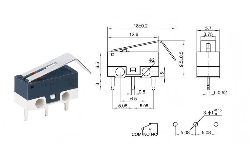Argentum DOT curvis manubrium mus SWITCH