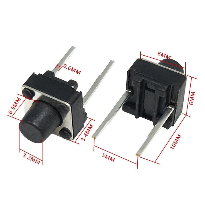 Duo-pin VI * VI * 6.5 Micro-Motion Vertical Tactile ventilabis Puga pyga switch